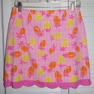 Lilly Pulitzer vintage pineapple tile scalloped skirt size 6